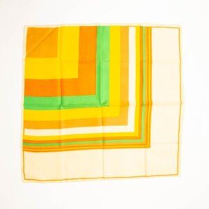 Retro Green Orange Yellow Stripe Scarf Vintage Accessories
